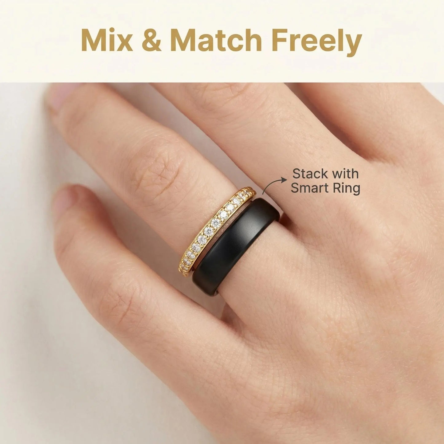 Adjustable Open Band, Stackable Design, Works Perfectly with Your Smart Ring. Single or Multi-Stone Options, Versatile for Any Outfit, and Can Be Paired with Smart Rings. Makes a Perfect Gift for the Holidays.