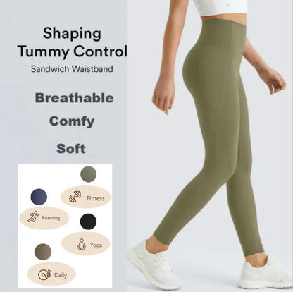 Yoga Leggings for Women Tummy Control Butt Lifting High Waisted Yoga Pants with Pockets Breathable Fitness Pants,Summer and Spring.