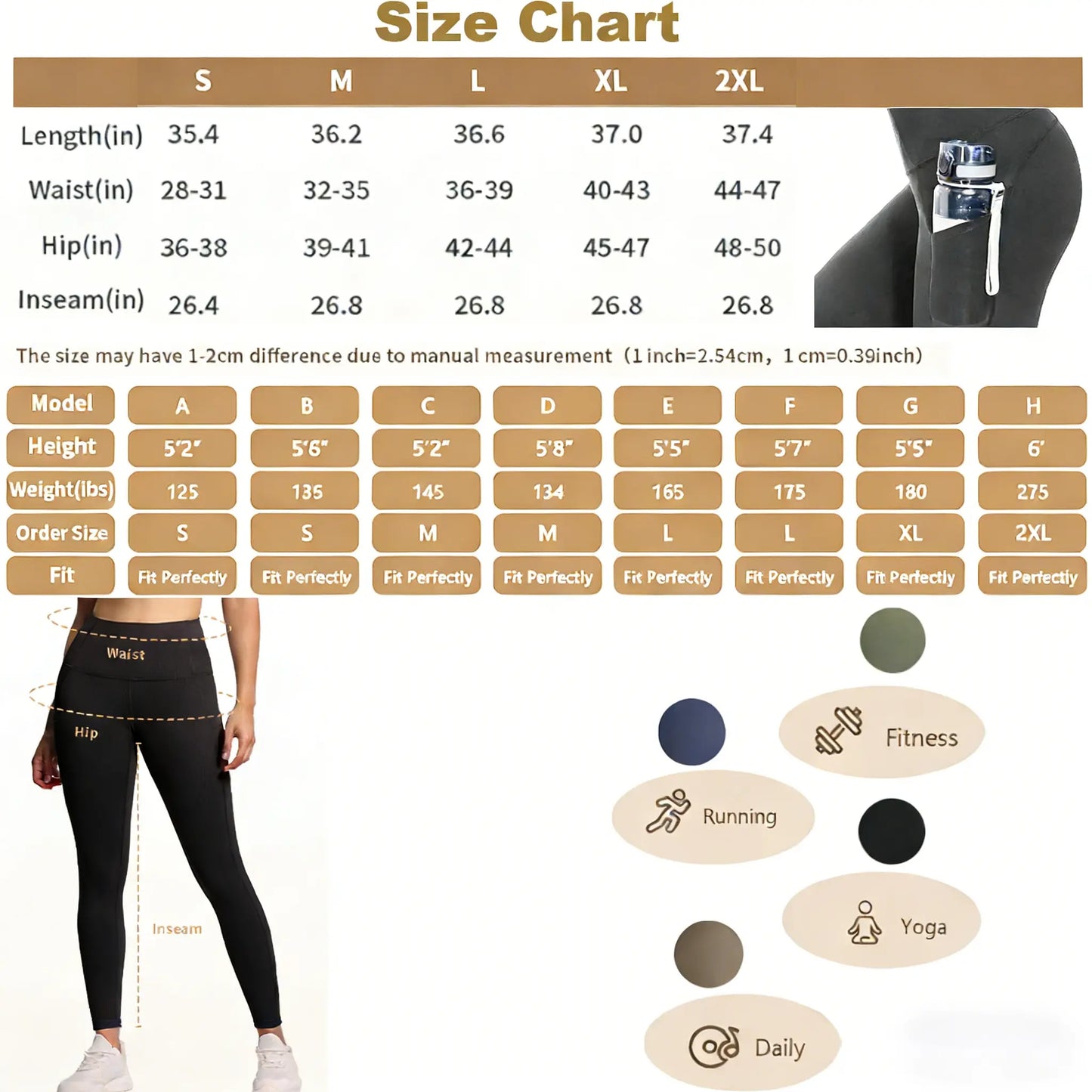 Yoga Leggings for Women Tummy Control Butt Lifting High Waisted Yoga Pants with Pockets Breathable Fitness Pants,Summer and Spring.