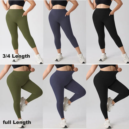 Yoga Leggings for Women Tummy Control Butt Lifting High Waisted Yoga Pants with Pockets Breathable Fitness Pants,Summer and Spring.